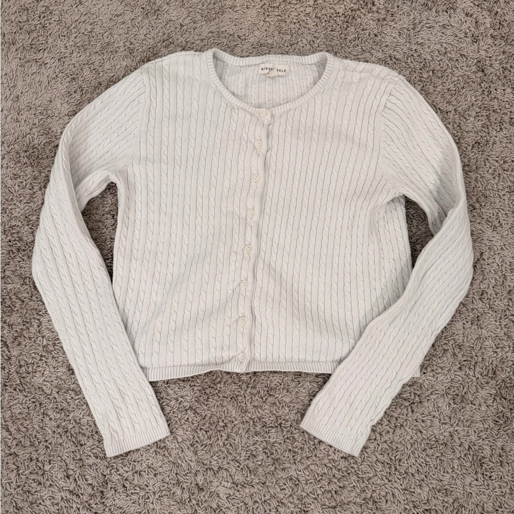 Aeropostale White Cable Knit Sweater